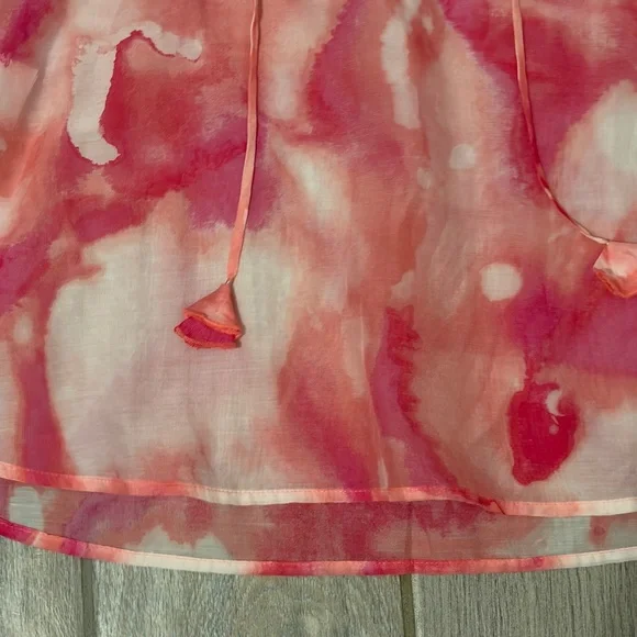LIKE NEW! Women's Tommy Bahama Pink Tie Dye Peasant Top - XS - Picture 5 of 12